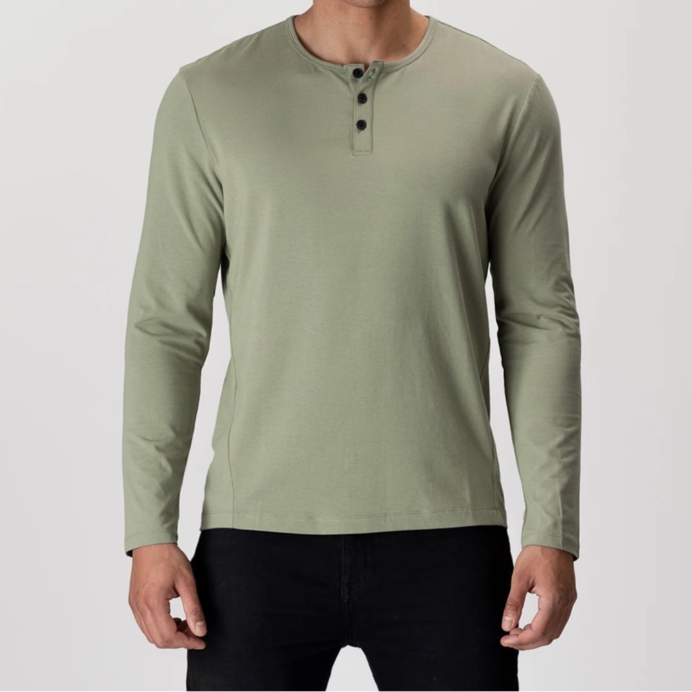 AETOS Sage Green Long Sleeve Henley